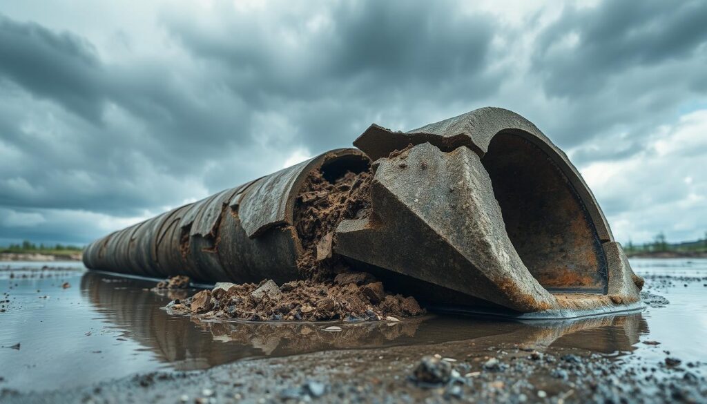 collapsed pipe