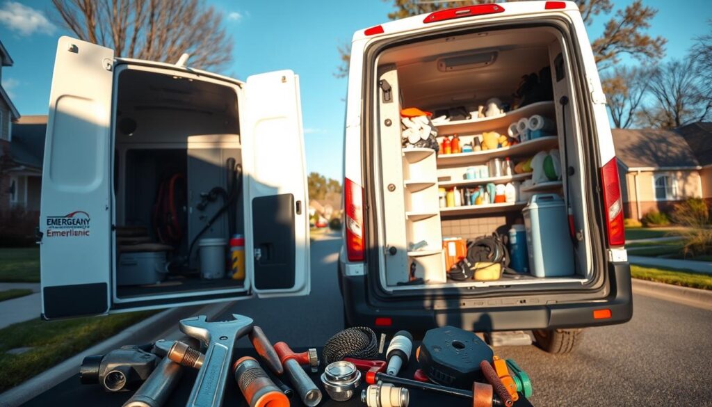 emergency plumber tools van